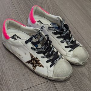 Golden goose superstar sneaker hot pink leopard size 39
